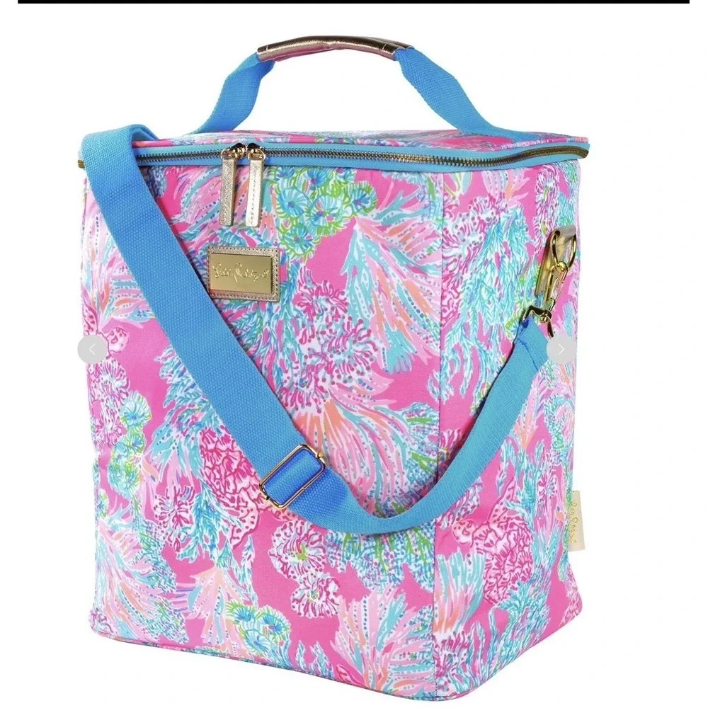 Lilly Pulitzer Seaing Things RARE‎ Insulated Cooler Bag Women Pink Blue Tropical